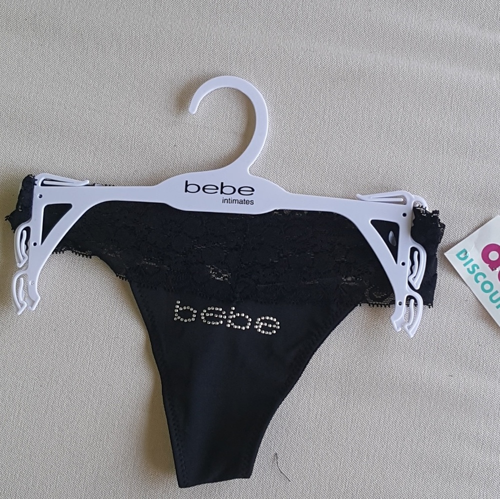 Bebe thong, lace and rhinestone panties